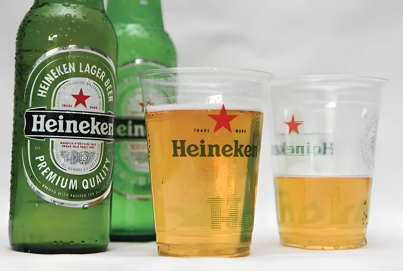 Heineken branded bottles and cups