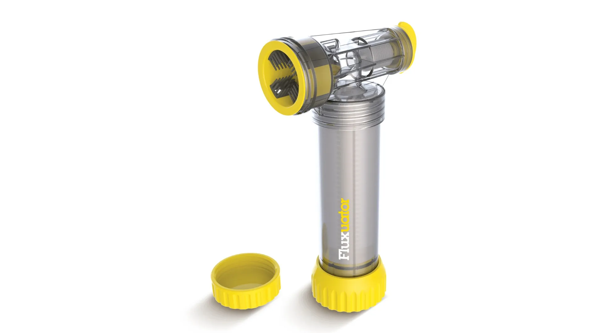 The Fluxuator plumbing tool with its yellow end caps